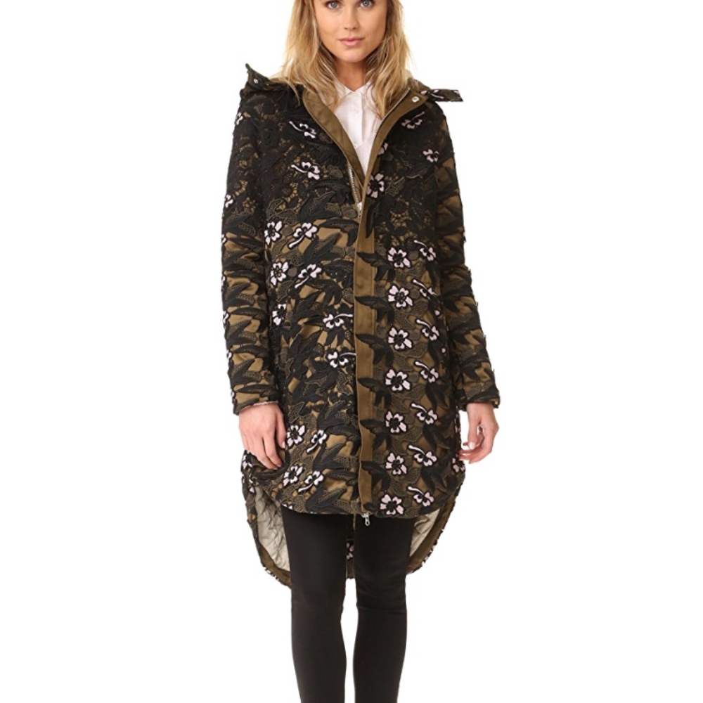 Self Portrait Floral Silk Lace Coat
